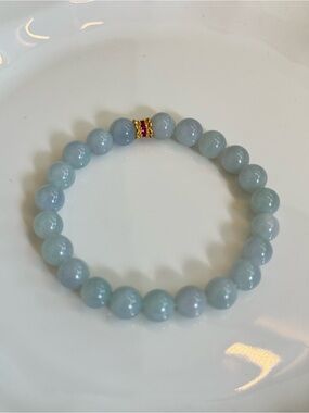 Blue Type A Jade Bracelet 8.1mm